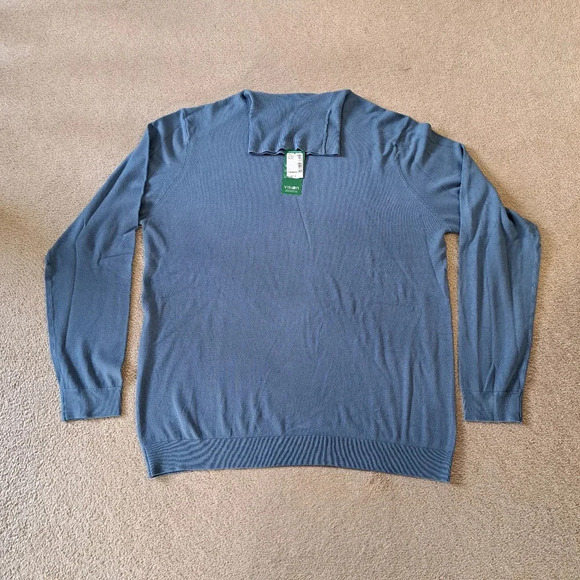 NWT from Simons | Le31 Men's Silky Turtleneck Sweater XL Blue - Picture 2 of 8